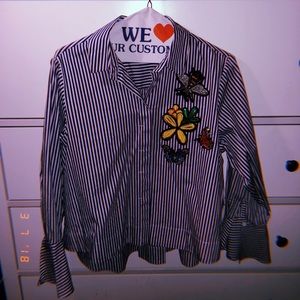 NWOT PURSUE button down with beaded detail